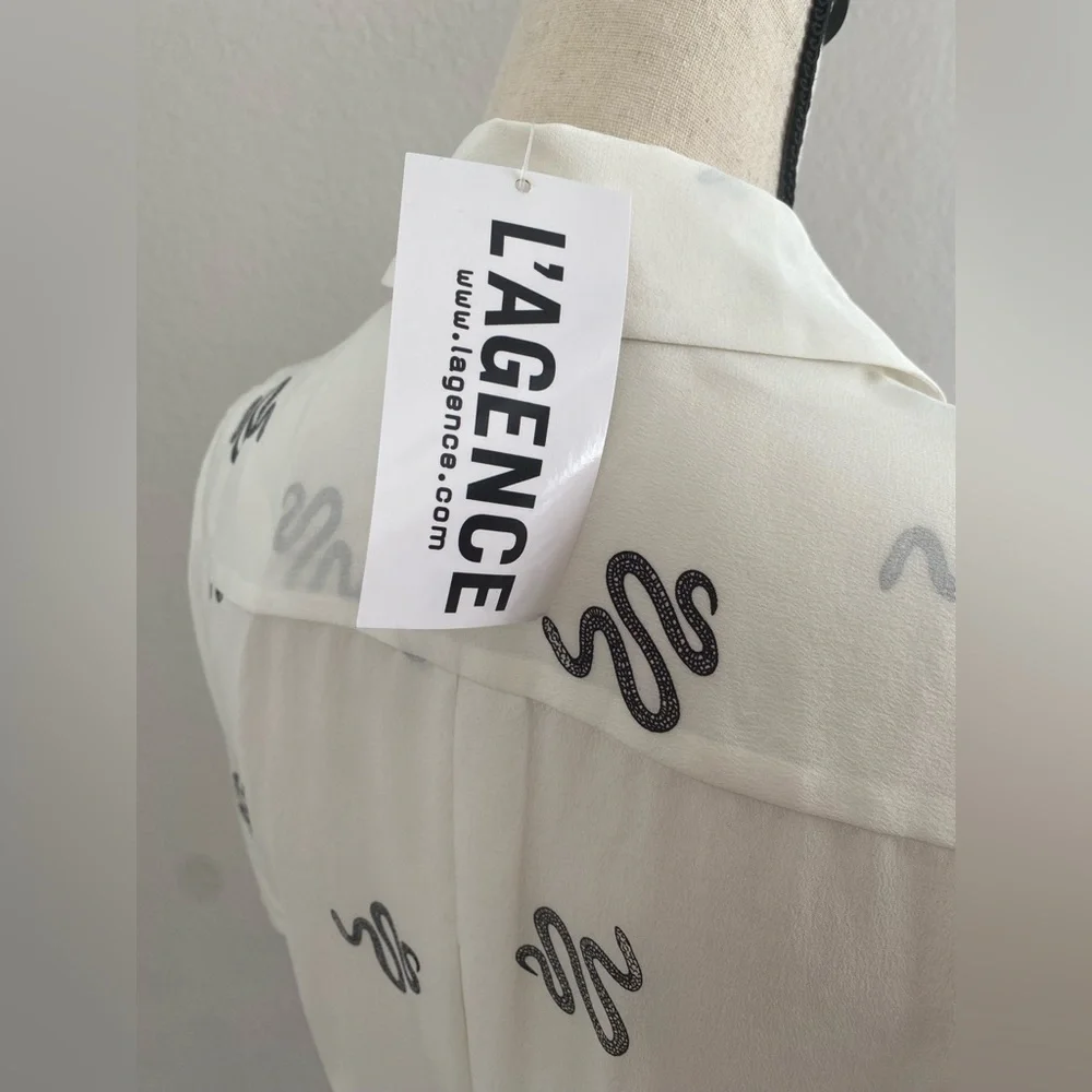 L’agence 100% Silk Snake Chain Print Dress and Shirt Size Small - Picture 8 of 10